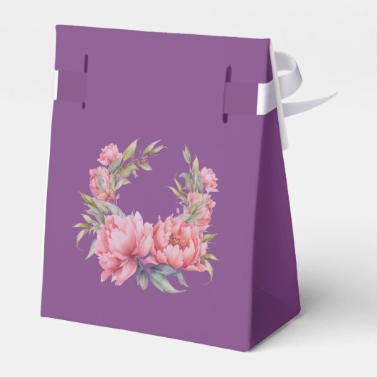 Gepersonaliseerd voor altijd dankbaar roze pioen b bedankdoosjes (Achterkant)