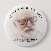Gepersonaliseerd voor altijd in onze harten Foto M Ronde Button 4,0 Cm (Voorkant)