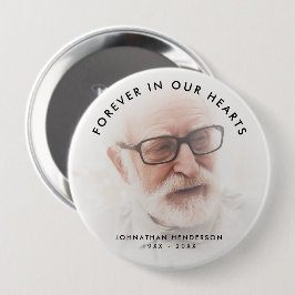 Gepersonaliseerd voor altijd in onze harten fotoge ronde button 4,0 cm