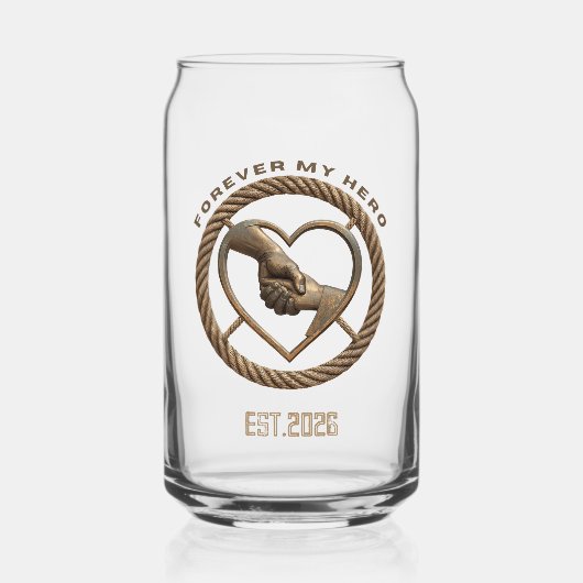 Gepersonaliseerd Voor altijd mijn held Ouder-kind- Blikvorm Glas (Achterkant)