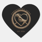 Gepersonaliseerd Voor altijd mijn held Ouder-kind- Hart Sticker (Voorkant)