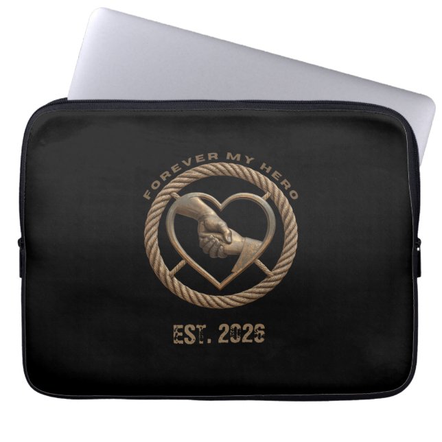 Gepersonaliseerd Voor altijd mijn held Ouder-kind- Laptop Sleeve (Voorkant)