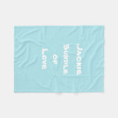 Gepersonaliseerd voor Baby "Bundle of Love" Blauw Fleece Deken (Voorkant (Horizontaal))