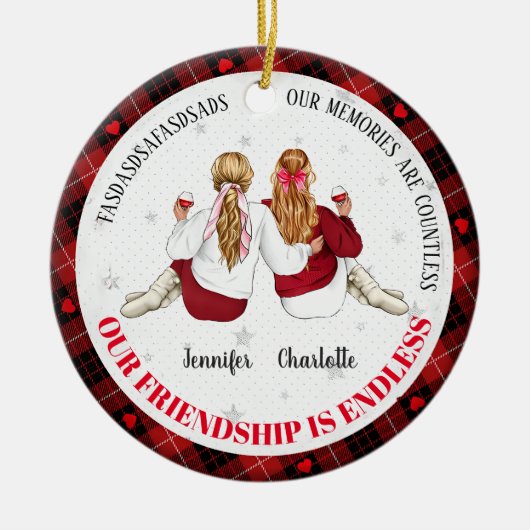 Gepersonaliseerd voor Beste Vriend Kerstmisornamen Keramisch Ornament (Voorkant)