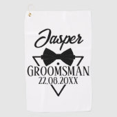 Gepersonaliseerd voor bruidsjonker golfhanddoek (Voorkant)