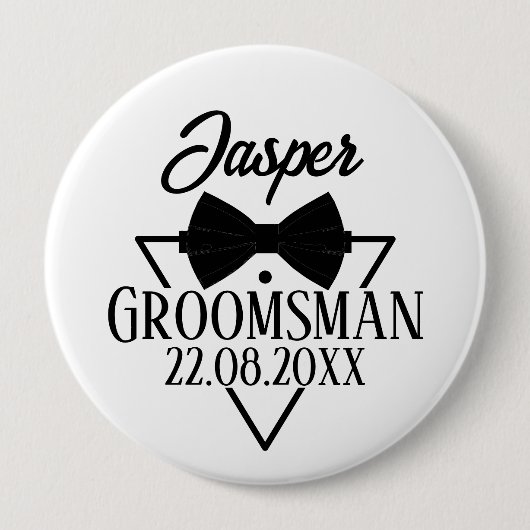Gepersonaliseerd voor Bruidsjonker Ronde Button 4,0 Cm (Voorkant)