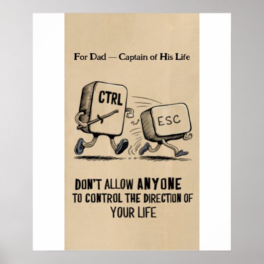 Gepersonaliseerd voor Dad Captain Life Motivatie Poster (Voorkant)