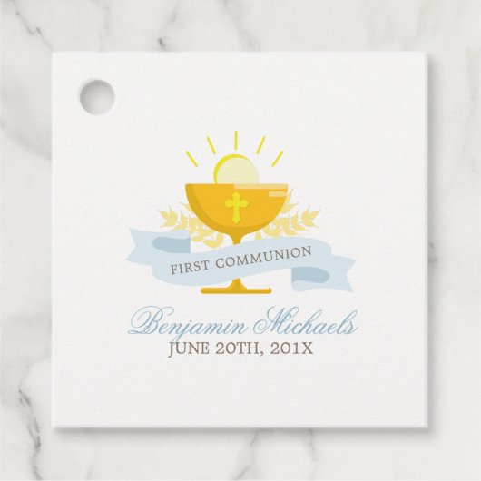Gepersonaliseerd voor de eerste Heilige Communie Bedankjes Labels (Voorkant)