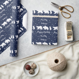 Gepersonaliseerd voor de heer & mevrouw Cute Polar Cadeaupapier