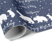 Gepersonaliseerd voor de heer & mevrouw Cute Polar Cadeaupapier (Rol Hoek)