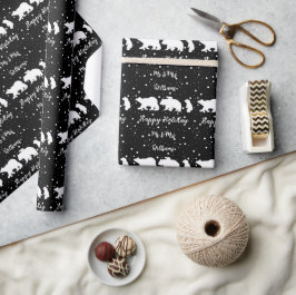 Gepersonaliseerd voor de heer & mevrouw Cute Polar Cadeaupapier