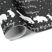 Gepersonaliseerd voor de heer & mevrouw Cute Polar Cadeaupapier (Rol Hoek)