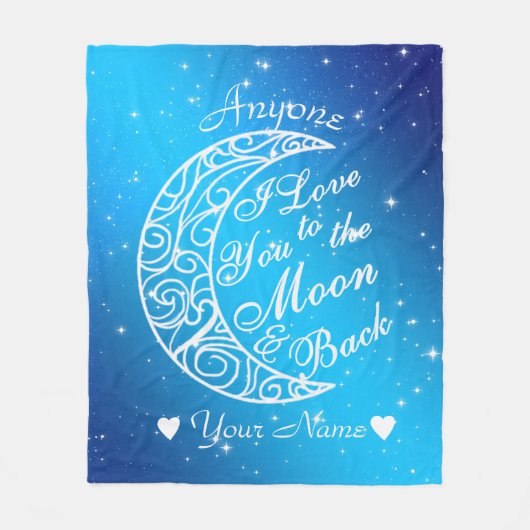 Gepersonaliseerd voor de maan en de rug fleece dek (Voorkant)