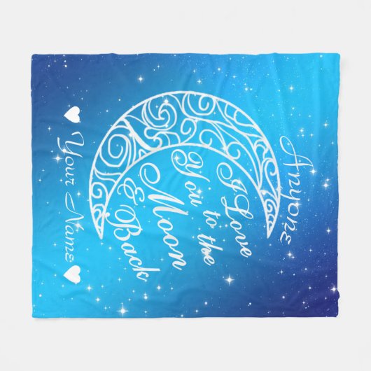 Gepersonaliseerd voor de maan en de rug fleece dek (Voorkant (Horizontaal))