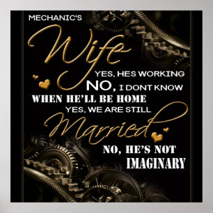 Gepersonaliseerd voor de vrouw van Mijn Mechanica, Poster