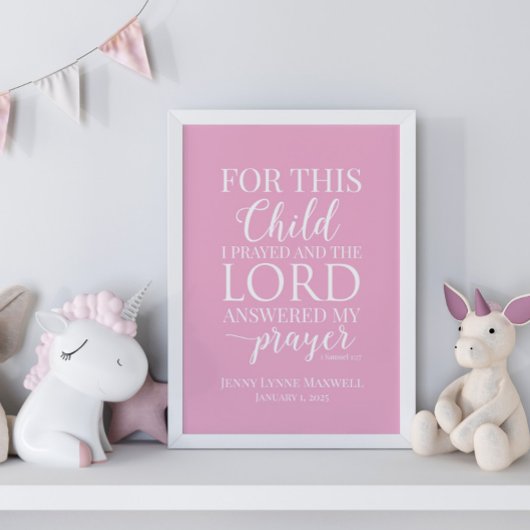 Gepersonaliseerd Voor dit kind bad ik Poster