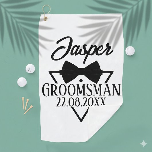 Gepersonaliseerd voor Groomsman Golfhanddoek