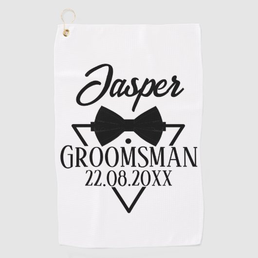 Gepersonaliseerd voor Groomsman Golfhanddoek (Voorkant)