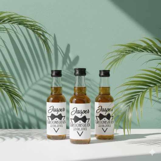 Gepersonaliseerd voor Groomsman Likeurfles Etiket
