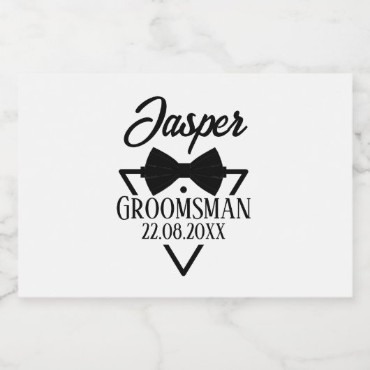 Gepersonaliseerd voor Groomsman Likeurfles Etiket (Enkel label)