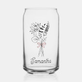 Gepersonaliseerd voor haar bloemen roze boog blikvorm glas (Voorkant)