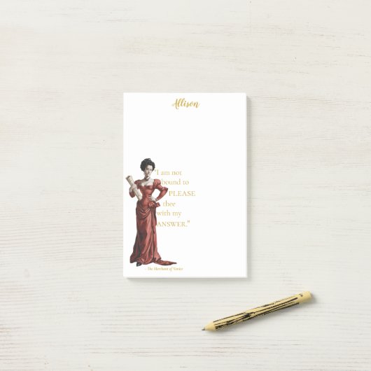 Gepersonaliseerd voor haar gedurfde sassy quote post-it® notes (Op bureau)