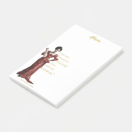 Gepersonaliseerd voor haar gedurfde sassy quote post-it® notes (Schuin)