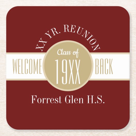 Gepersonaliseerd voor jou!! Klasse Reunion Paper-O Kartonnen Onderzetters (Voorkant)