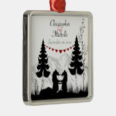 Gepersonaliseerd voor Koppels Charming Mountain Be Metalen Ornament (Rechts)