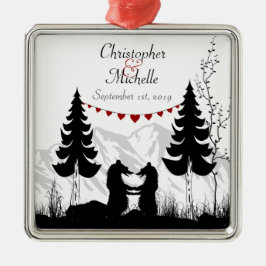 Gepersonaliseerd voor Koppels Charming Mountain Be Metalen Ornament