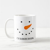 Gepersonaliseerd {voor lange namen} Snowman Koffiemok (Links)