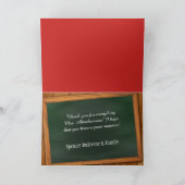Gepersonaliseerd voor leraar Dank u Bedankkaart (Binnen)