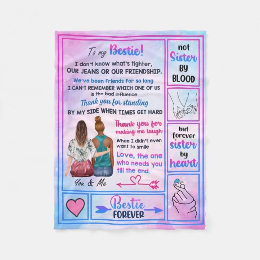 Gepersonaliseerd voor mijn beste vriend Hartelijk  Fleece Deken (Voorkant)