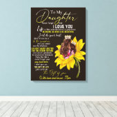 Gepersonaliseerd voor mijn dochter-liefde van mama canvas afdruk (Insitu (Houten vloer))