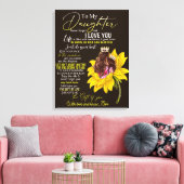 Gepersonaliseerd voor mijn dochter-liefde van mama canvas afdruk (Insitu (Woonkamer))