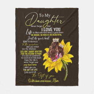 Gepersonaliseerd voor mijn dochter-liefde van mama fleece deken