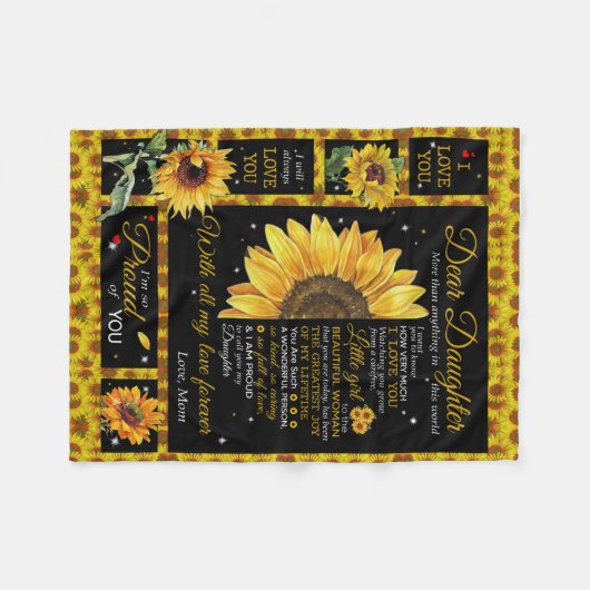 Gepersonaliseerd voor mijn dochter-liefde van mama fleece deken (Voorkant (Horizontaal))