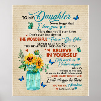 Gepersonaliseerd voor mijn dochter liefde van mama poster
