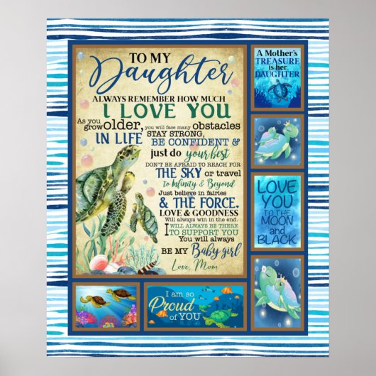 Gepersonaliseerd voor mijn dochter liefde van mama poster (Voorkant)