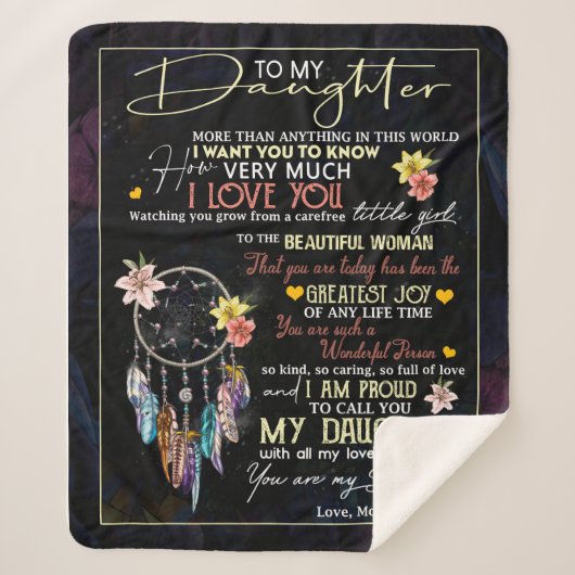 Gepersonaliseerd voor mijn dochter liefde van mama sherpa deken (Voorkant)