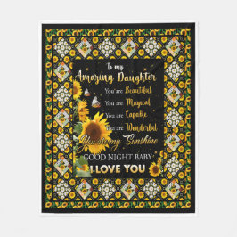 Gepersonaliseerd voor mijn geweldige dochter Sunfl Fleece Deken