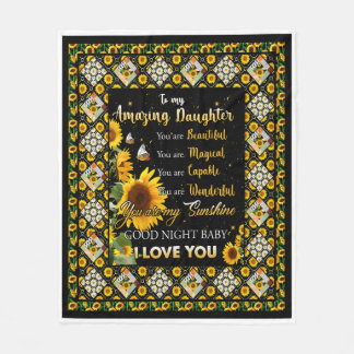 Gepersonaliseerd voor mijn geweldige dochter Sunfl Fleece Deken