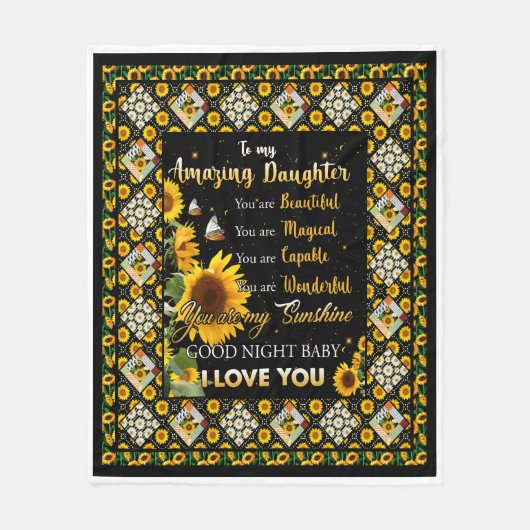 Gepersonaliseerd voor mijn geweldige dochter Sunfl Fleece Deken (Voorkant)
