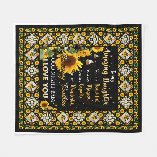 Gepersonaliseerd voor mijn geweldige dochter Sunfl Fleece Deken (Voorkant (Horizontaal))