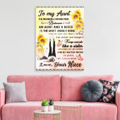 Gepersonaliseerd voor mijn geweldige tante Sunflow Canvas Afdruk (Insitu (Woonkamer))