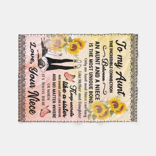 Gepersonaliseerd voor mijn geweldige tante Sunflow Fleece Deken (Voorkant (Horizontaal))