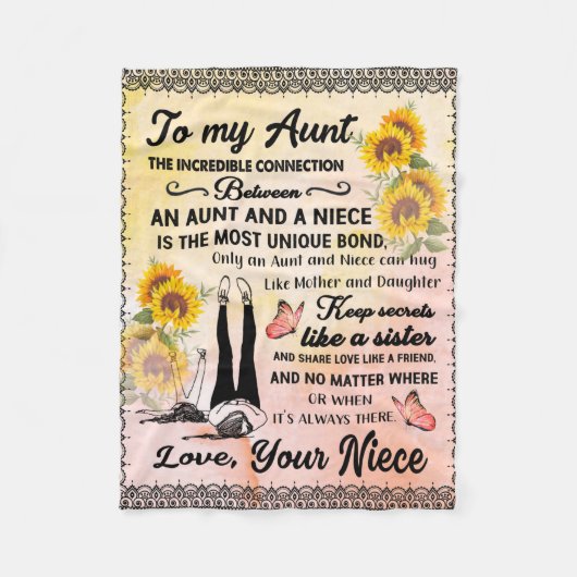 Gepersonaliseerd voor mijn geweldige tante Sunflow Fleece Deken (Voorkant)