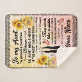 Gepersonaliseerd voor mijn geweldige tante Sunflow Sherpa Deken (Voorkant (horizontaal))