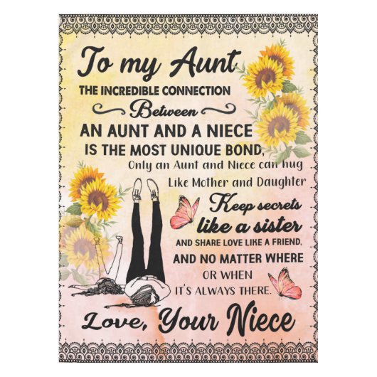 Gepersonaliseerd voor mijn geweldige tante Sunflow Tafelkleed (Voorkant)