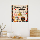 Gepersonaliseerd voor mijn geweldige vrouw Sunflow Poster (Keuken)